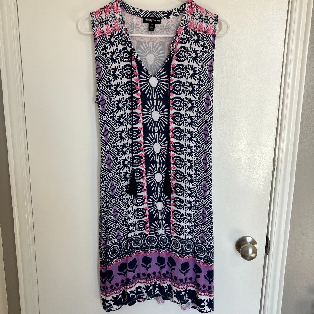 Tribal Sleeveless Flowy Midi Dress Women's Size S